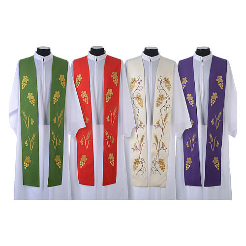 Clerical Stole 80% polyester 20% wool with grapes decoration 1