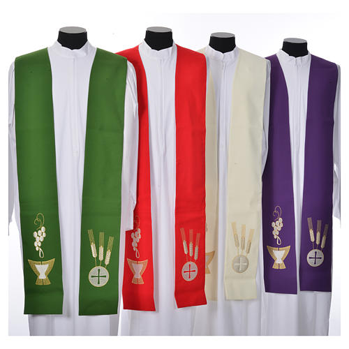 Clergy Stole, 80% polyester 20% wool with chalice grapes decoration 1