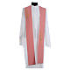 Pink Clergy Stole in polyester, wheat ear, stylized cross s1