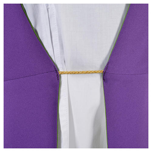 Estolón para diácono verde violeta reversible cruz multicolor 5