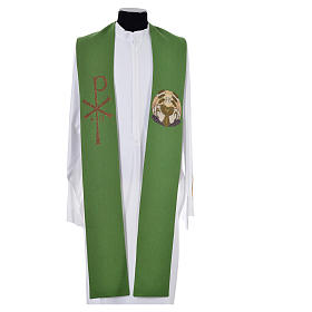 Priest stoles and Deacon stoles: Stole with chalice host IHS and spikes, polyester cotton & lurex