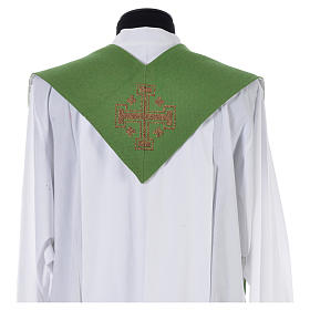 Priest stoles and Deacon stoles: Stole with chalice host IHS and spikes, polyester cotton & lurex