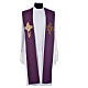 Stole with cross and IHS in polyester, cotton and lurex s3