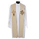 Stole with cross and IHS in polyester, cotton and lurex s4