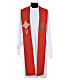 Stole with cross and IHS in polyester, cotton and lurex s5