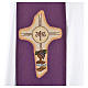 Stole with cross and IHS in polyester, cotton and lurex s8