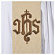 Stole with cross and IHS in polyester, cotton and lurex s9