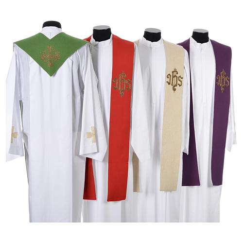 Étole liturgique croix IHS polyester coton lurex 2