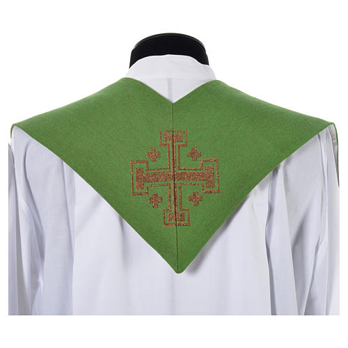 Étole liturgique croix IHS polyester coton lurex 7