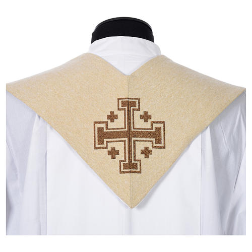 Stole with chalice, host and bread in polyester, cotton and lurex 9
