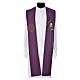 Stole with chalice, host and bread in polyester, cotton and lurex s3