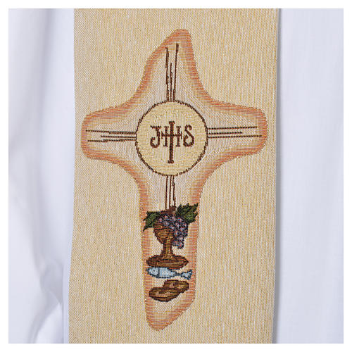 Étole liturgique Saint Antoine de Padoue beige 4