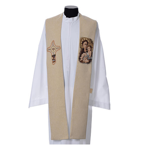 Liturgical stole Saint Anthony of Padua, beige 1