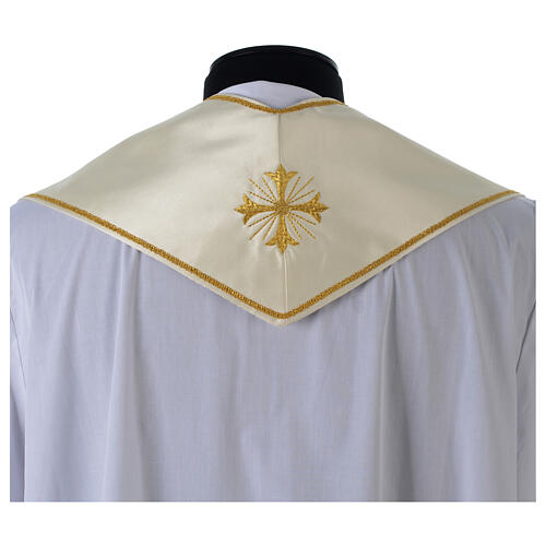 Clergy Stole in satin, machine embroidered with fringes and tassels Gamma 8