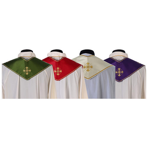 Clergy Stole in satin, machine embroidered with fringes and tassels Gamma 10