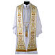 Clergy Stole in satin, machine embroidered with fringes and tassels Gamma s6