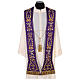 Clergy Stole in satin, machine embroidered with fringes and tassels Gamma s7