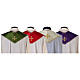 Clergy Stole in satin, machine embroidered with fringes and tassels Gamma s10