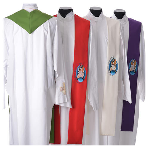 STOCK Pope Francis' Jubilee Big Stole with FRENCH machine embroided logo 2