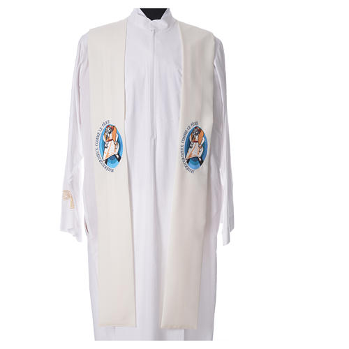 STOCK Pope Francis' Jubilee Big Stole with FRENCH machine embroided logo 4