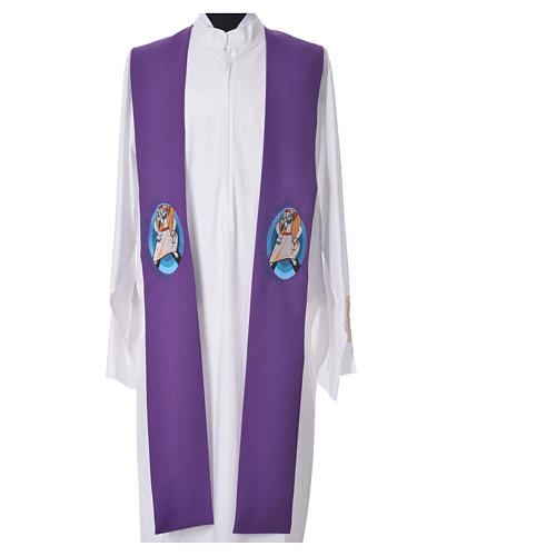 STOCK Pope Francis' Jubilee Big Stole with FRENCH machine embroided logo 3