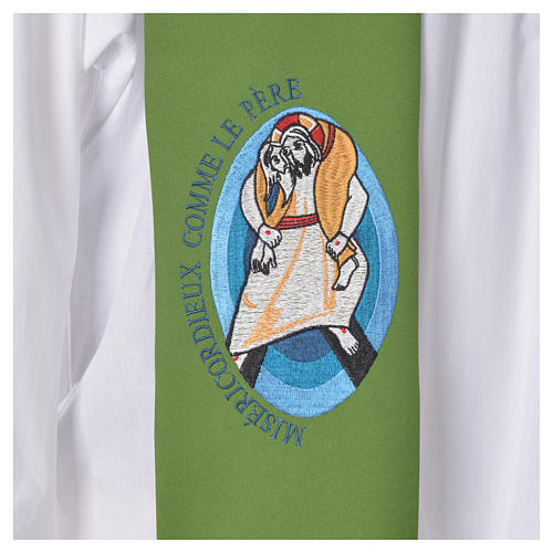 STOCK Pope Francis' Jubilee Big Stole with FRENCH machine embroided logo 7