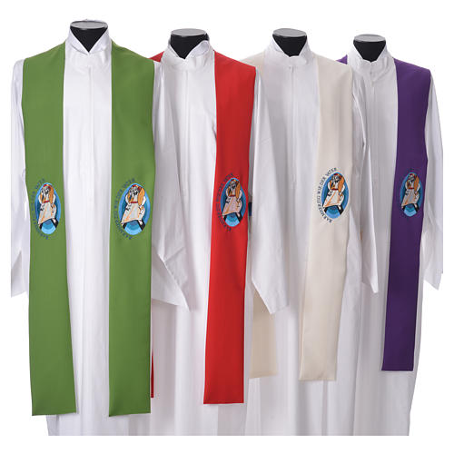 STOCK Pope Francis' Jubilee Big Stole with GERMAN machine embroided logo 1