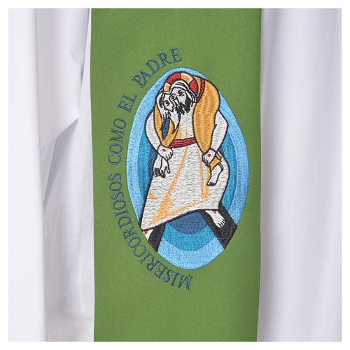 STOCK Pope Francis' Jubilee Big Stole with SPANISH machine embroided logo 7