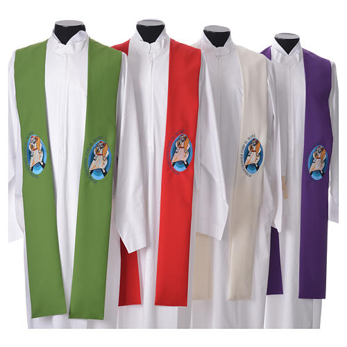 STOCK Pope Francis' Jubilee Big Stole with SPANISH machine embroided logo 1