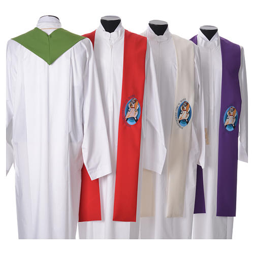 STOCK Pope Francis' Jubilee Big Stole with SPANISH machine embroided logo 2