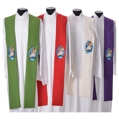 STOCK Pope Francis' Jubilee Big Stole with ENGLISH machine embroided logo 1