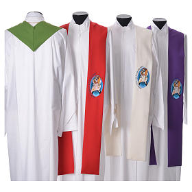 Estolas: STOCK Estolão Jubileu Misericórdia escrita INGLÊS poliéster bordado máquina