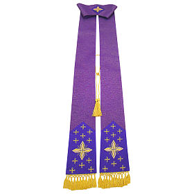 Clergy stole in wool with cross panel