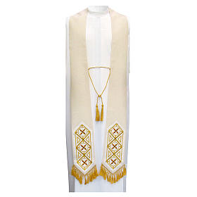 Overlay Clergy Stole with Embroidered Panels