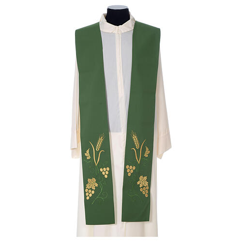 Clergy Stole with ear of wheat, grapes, leaf with gold embroidery 3