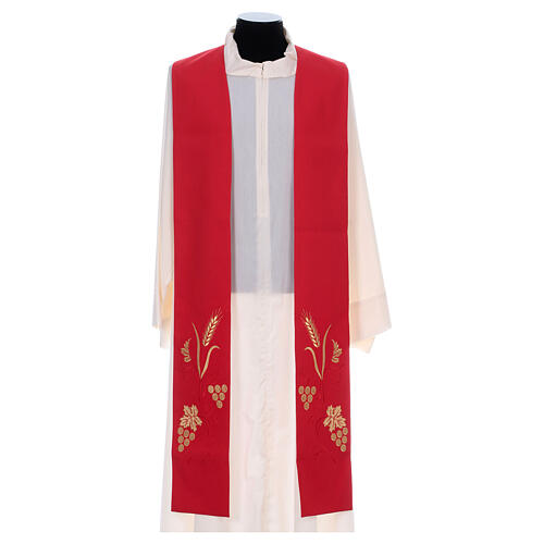 Clergy Stole with ear of wheat, grapes, leaf with gold embroidery 4