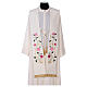 Clergy Stole in polyester canvas with roses and leaves s1