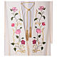 Clergy Stole in polyester canvas with roses and leaves s2