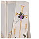Stole in polyester canvas with lamp, fire, ears of wheat, cross and grapes s5