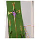 Stole in polyester canvas with lamp, fire, ears of wheat, cross and grapes s6