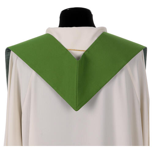 Clergy Stole in polyester canvas with lamp, fire, ears of wheat, cross and grapes 10