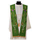 Clergy Stole in polyester canvas with lamp, fire, ears of wheat, cross and grapes s1