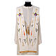 Clergy Stole in polyester canvas with lamp, fire, ears of wheat, cross and grapes s2