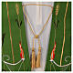 Clergy Stole in polyester canvas with lamp, fire, ears of wheat, cross and grapes s3