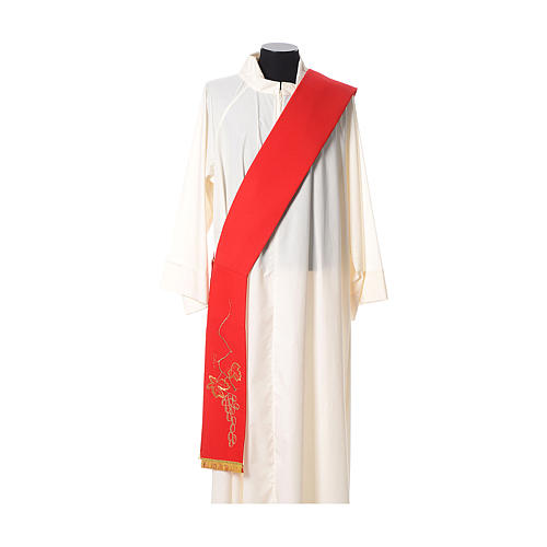 Clergy Stole in polyester with golden vine embroidery 3