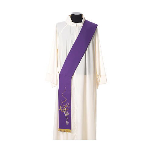 Clergy Stole in polyester with golden vine embroidery 4