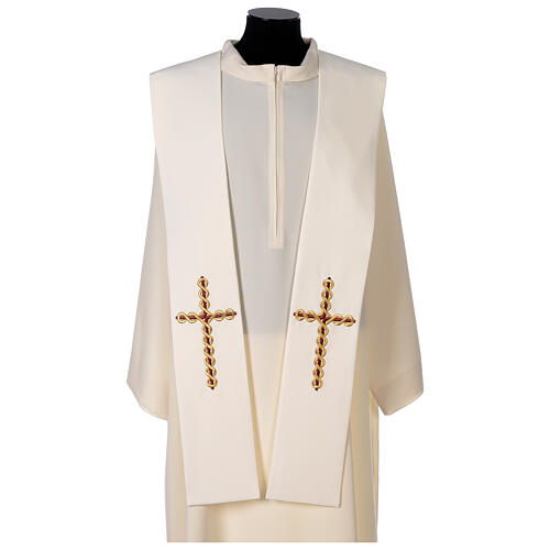 Priesterstola Kreuz Stickerei aus Polyester 1