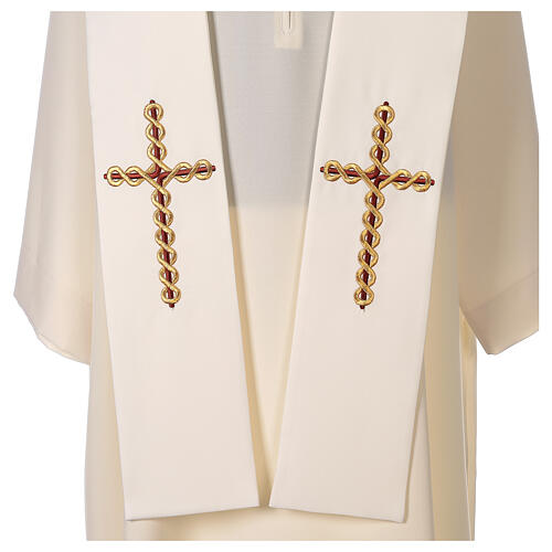 Priesterstola Kreuz Stickerei aus Polyester 3