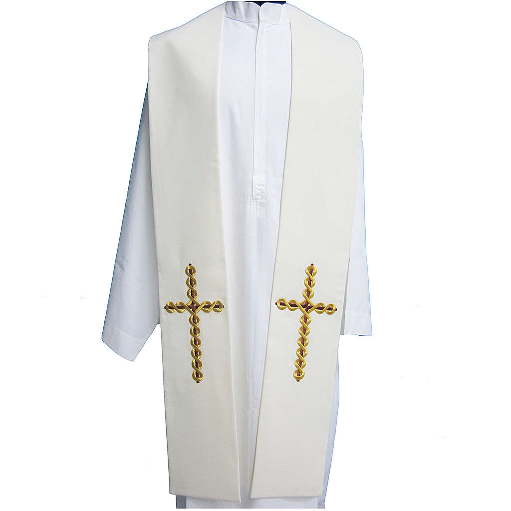 Clergy Stole in polyester canvas with cross | online sales on HOLYART.com