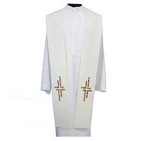 Priest stoles and Deacon stoles: Stole in polyester canvas with double, multicoloured cross